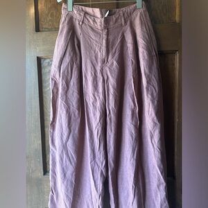 Free People Wide-Leg Chinos in Dusty Rose